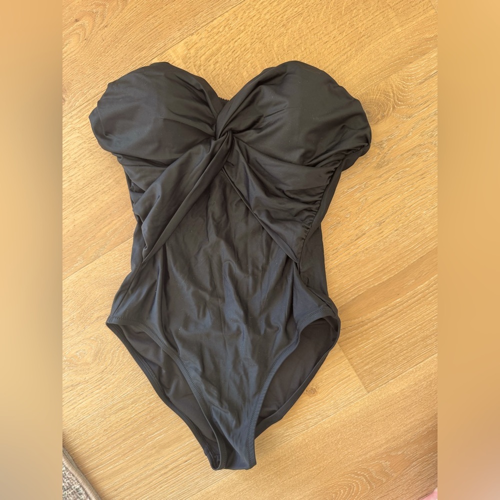 J Crew ruched bandeau bathing suit 8